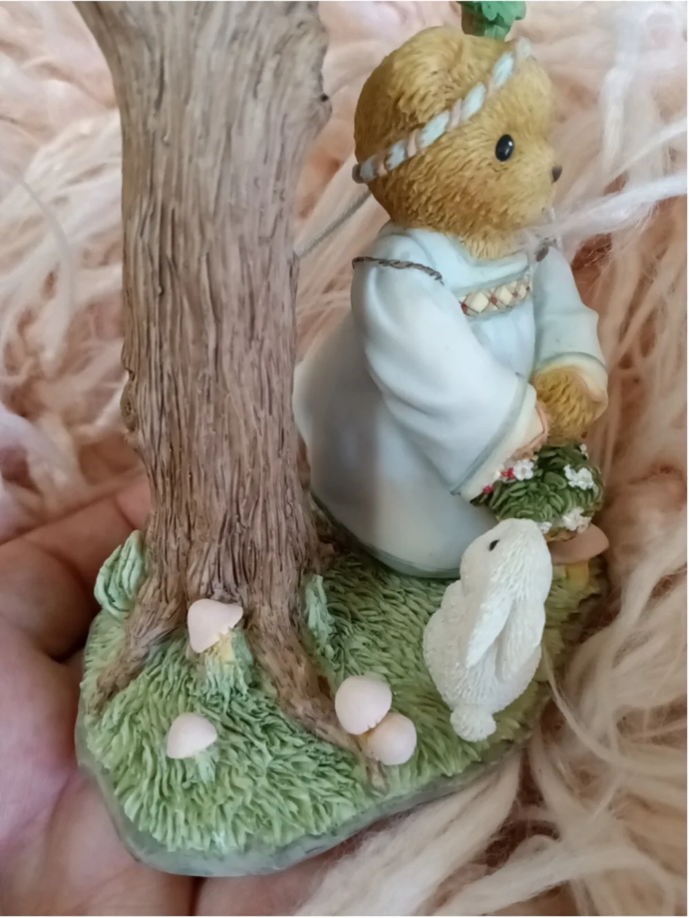 Cherished Teddies 2005 Maid Marian with Tree Mushrooms Bunny Flowers Bear
